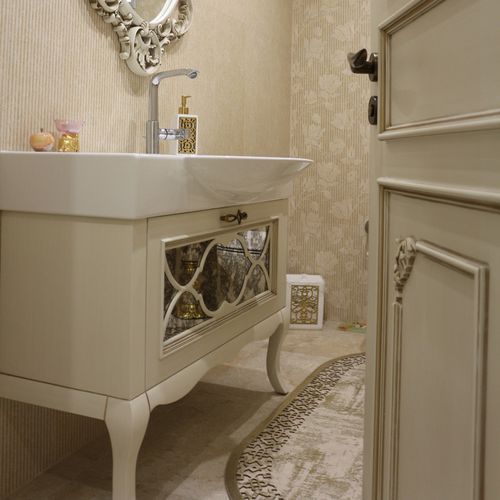 Traditional bathroom cabinet - Tugra Mobilya - MDF / with drawer / modular