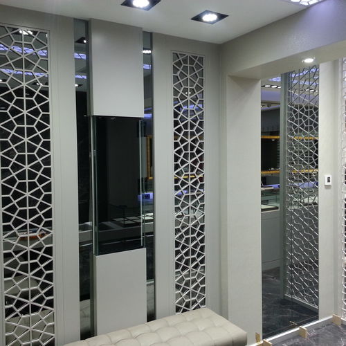 Wooden room divider - Tugra Mobilya - for office / indoor