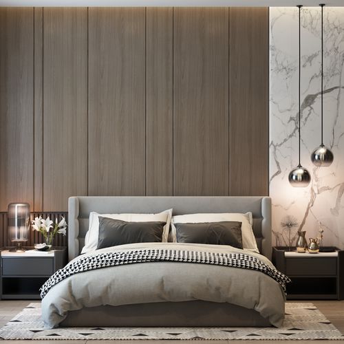 Wall bed - Tugra Mobilya - double / contemporary / upholstered