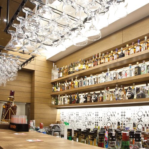 Contract bar cabinet - Tugra Mobilya - contemporary / walnut / wood veneer