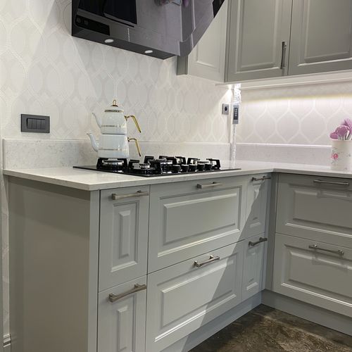 Traditional kitchen - Tugra Mobilya - MDF / L-shaped / with handle