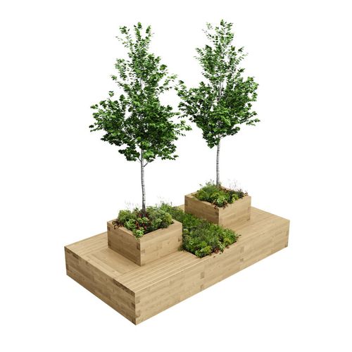 Pine planter - DRUMBEG - WoodBlocX Ltd - custom / modular / with integrated bench