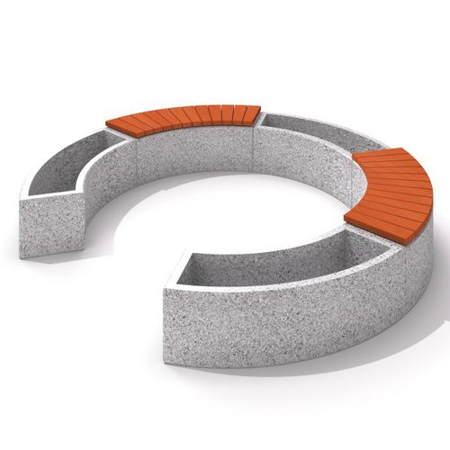 Contemporary public bench - URBAN FURNITURE : KVARCO - Inter System - wooden / concrete / modular