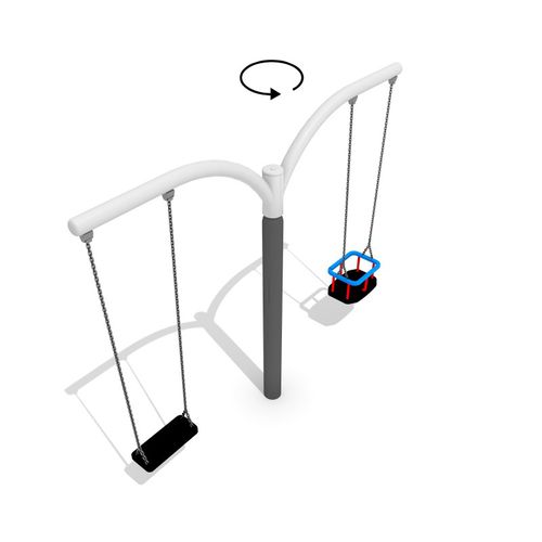 Galvanised steel swing - ROTO : SOLANO 2-3  - Inter System - playground / double