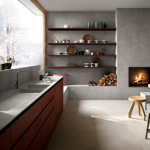 Porcelain stoneware cover paneling - METAL CORTEN    - Infinity surfaces - for floor / wall-mounted / bathroom