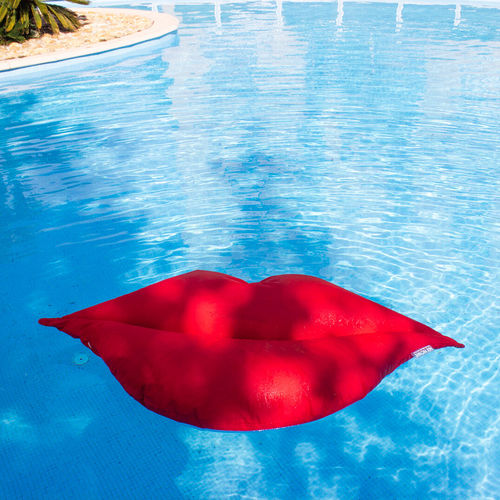 Original design bean bag - XL LIP - MX HOME - fabric / with washable removable cover / red