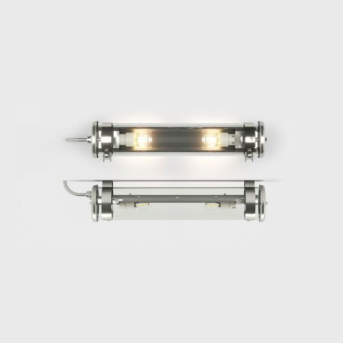 Contemporary ceiling light - MUSSET - Sammode Studio - tubular / borosilicate glass / stainless steel