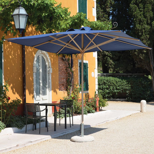 Square parasol - Acquamarina  - Eredi di Pozza, IL PARCO - rectangular / mast-centered / fabric