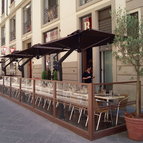Metal railing - Florence - Eredi di Pozza, IL PARCO - glass panel / outdoor / for patio