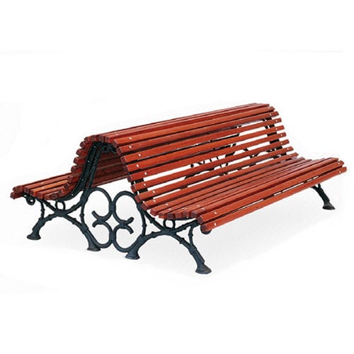 Traditional public bench - ROMANTICO DOUBLE  - Tiptiptap - wooden / cast iron / double-sided
