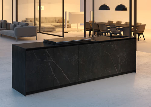 Outdoor kitchen island - N1 SYSTEM - DEKTON KELYA - Novara Outdoor Kitchens - large / black