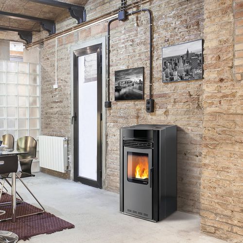Pellet heating stove - ALICE PIU - paterno - 5 kW...10 kW / contemporary / cast iron
