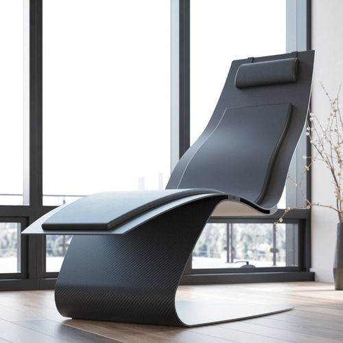 Unique design lounge chair - LC-01 - Carbon Composites, SL - leather / anodized aluminum / carbon fiber
