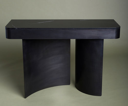 Contemporary sideboard table - CRESCENT - KIN & COMPANY - marble / steel base / rectangular
