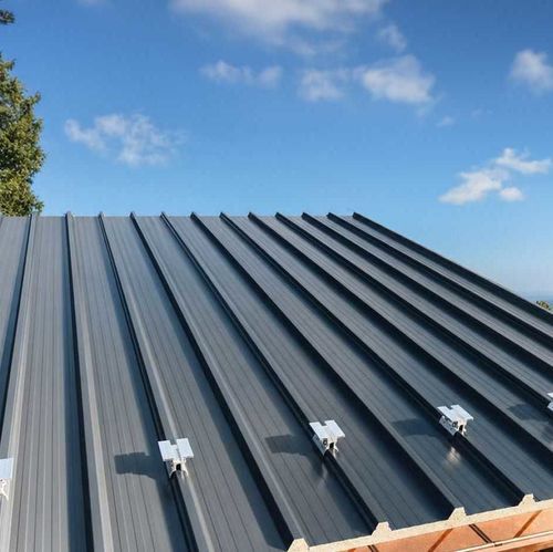 Roof sandwich panel - Alutech Dach Plus - Alubel - for photovoltaïc installations / for facade / with fiberboard facing