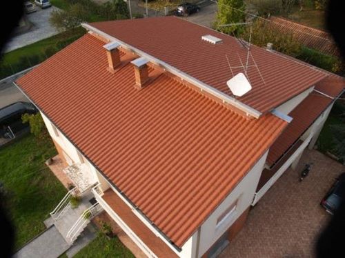 Pitched roofing - ISOCOPPO TEK - Alubel - sheet steel / roof tile look / pitch from 2% to 20%