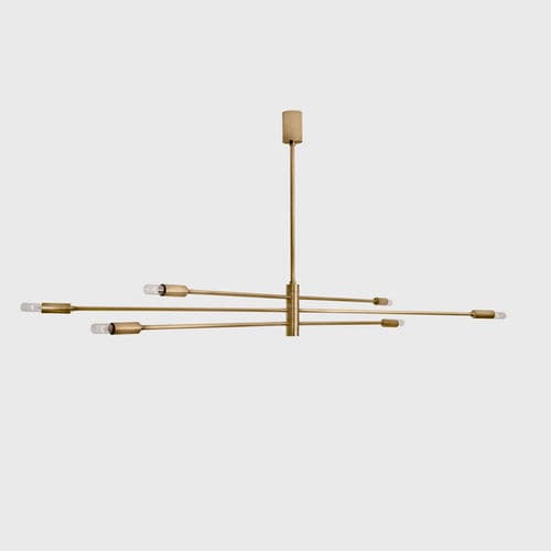 Contemporary ceiling light - POTAMOI - ANAKTAE - linear / brass / LED