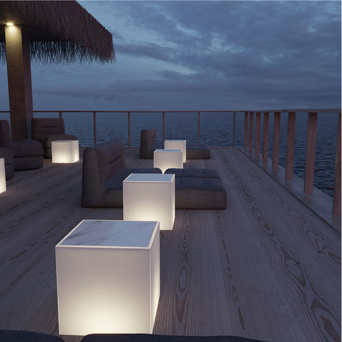 Contemporary side table - BORA - NEWGARDEN - rotomolded polyethylene / polyethylene base / square