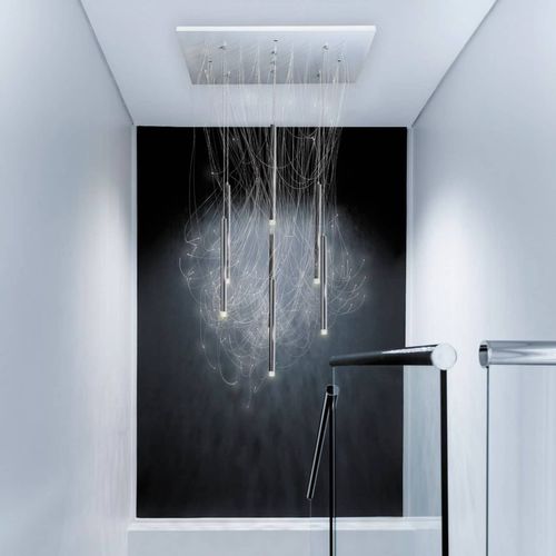 Contemporary chandelier - 3770024154504  - ISA MOSS - aluminum / chrome steel / 7 light