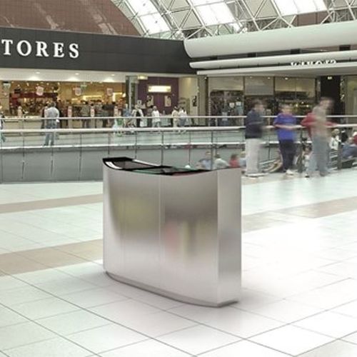 Public trash can - FINBIN WAVE - leafield envirobin - recycling / galvanised steel / powder-coated steel