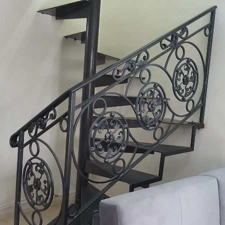 Wrought iron railing - Ban-Inox - with bars / indoor / for stair