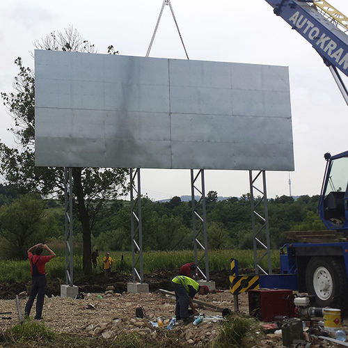 Building billboard - Ban-Inox - for sports competitions