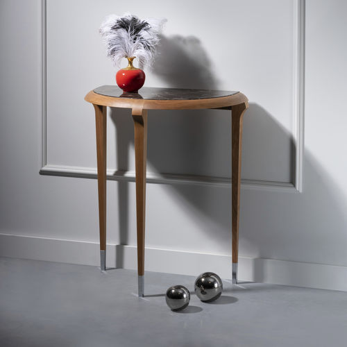 Art Deco style sideboard table - MUZO - Ziemann Home Design - marble / wooden base / half moon