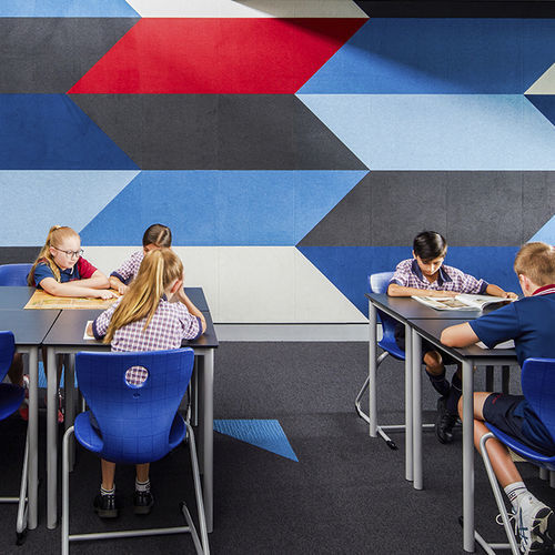Interior wall-covering - COMPOSITION® PEEL 'N' STICK TILES - AUTEX ACOUSTICS - PET / textured / tile look