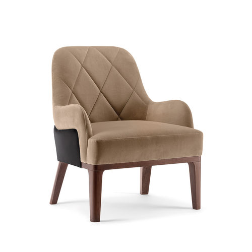 Contemporary armchair - GILL 070 P - TIROLO SRL - fabric / wooden / customizable