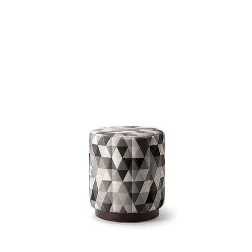Contemporary pouf - CARTER 068 PF  - TIROLO SRL - fabric / round / multi-color