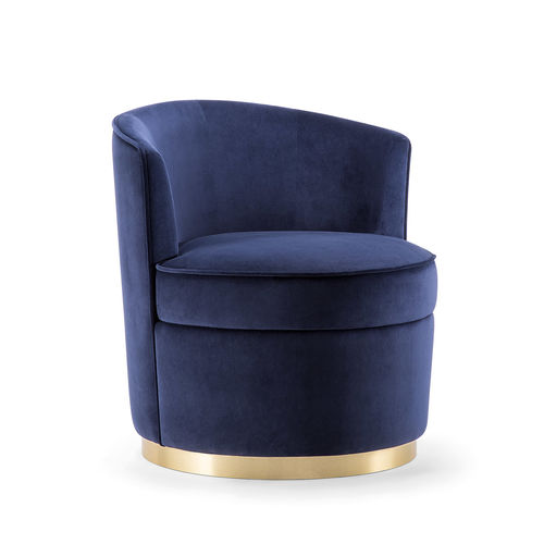 Contemporary armchair - LILIAN 072 PG - TIROLO SRL - fabric / blue / swivel