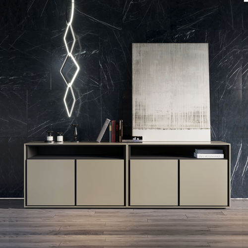 Contemporary sideboard - MODE BASE1 - ITALIANELEMENTS - lacquered MDF / for hotel room / gray