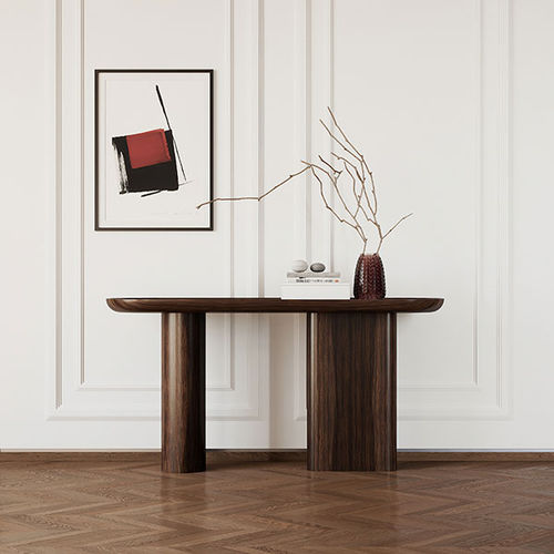 Contemporary sideboard table - GRANDE - ITALIANELEMENTS - marble / lacquered wood base / walnut base
