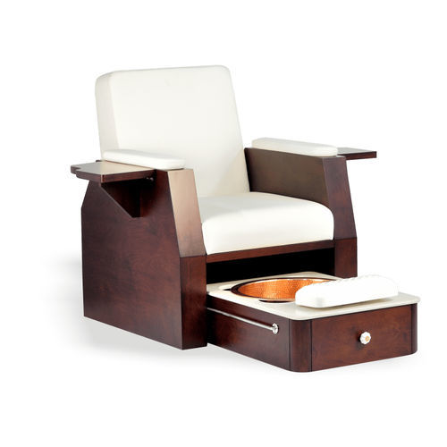 Wooden pedicure spa chair - Esthetica Spa and Salon Resources Private Limited - retractable / reclining / with armrests
