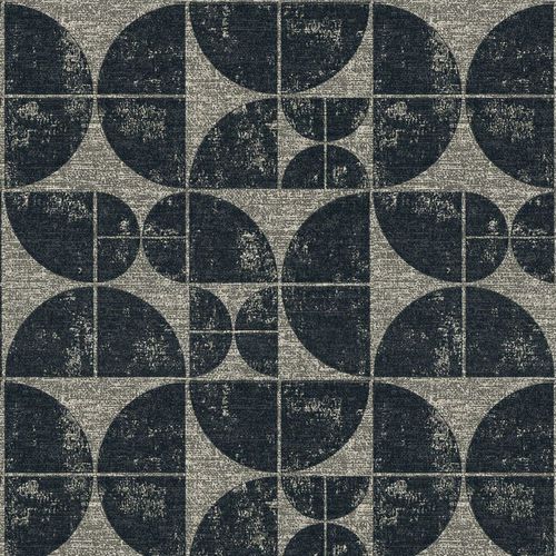Contemporary wallpaper - ACTON - IAN MANKIN - geometric pattern / fabric look / gray