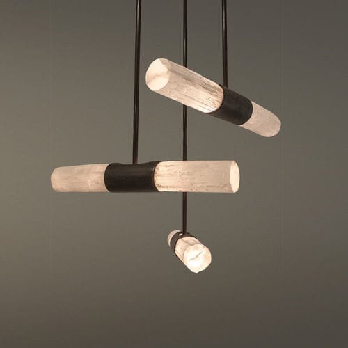 Contemporary chandelier - RAINIER - Hilliard - stone / LED / handmade
