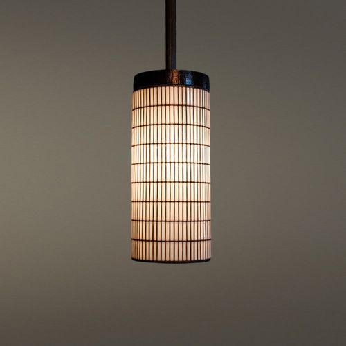Pendant lamp - THATCHED COUNTER - Hilliard - bronze / glass / traditional