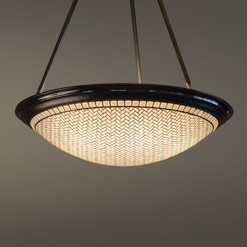 Pendant lamp - AURA - Hilliard - bronze / glass / traditional