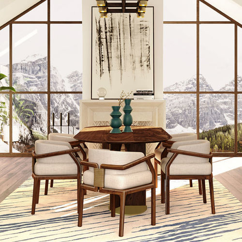 Contemporary dining chair - Stefan - WOOD TAILORS CLUB - indoor / linen / leather