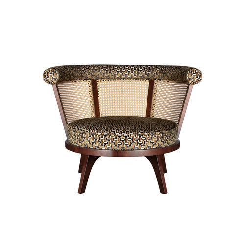 Contemporary armchair - George - WOOD TAILORS CLUB - velvet / walnut / rattan