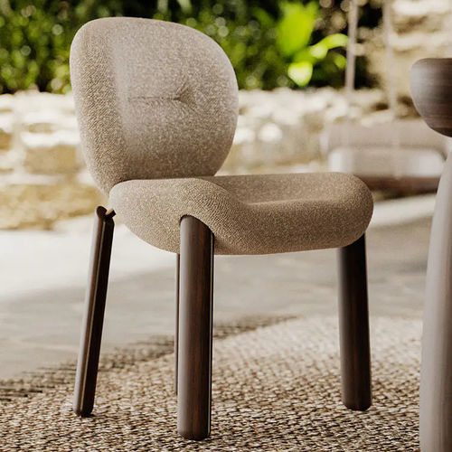 Contemporary dining chair - Valentine - WOOD TAILORS CLUB - indoor / fabric / walnut base