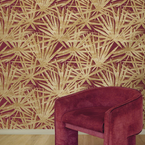 Contemporary wallpaper - PALMA D'ORO - SIRPI - vinyl / floral / gray