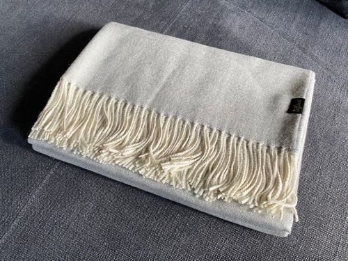 Wool throw blanket - ALPACA THROWS - CUSHIONS - SHAWLS - Defleure Home Collection - linen