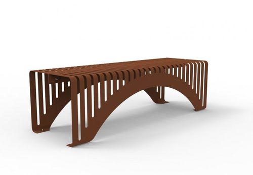 Contemporary public bench - CUT 002 - Trackdesign - COR-TEN® steel / without backrest / without armrests