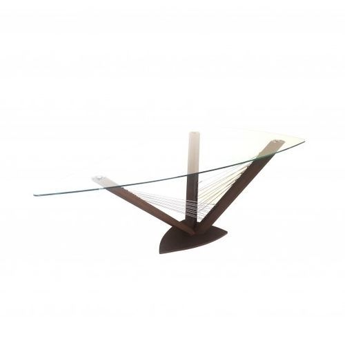 Free-standing desk - SAIL - Trackdesign - contemporary / tempered glass / transparent