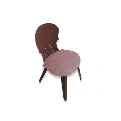 Contemporary chair - MUSIC  - Trackdesign - indoor / COR-TEN® steel / steel base
