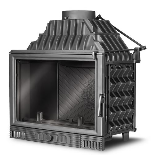 Wood-burning fireplace - W1 HERB - kawmet - built-in / Single-sided / closed hearth