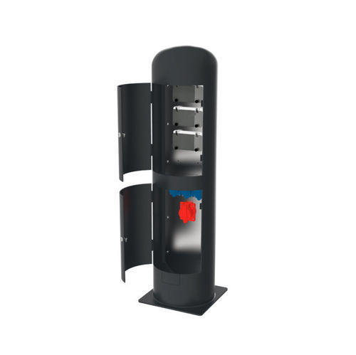 Electrical distribution bollard - EDF 24 - LBA - steel / high-resistance / for compressed air