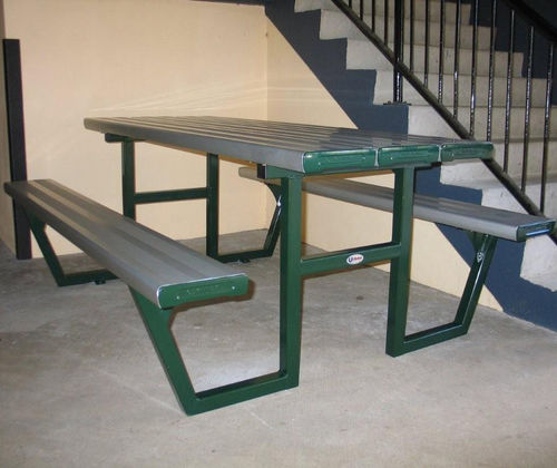 Contemporary picnic table - PT04  - Urban Fountains and Furniture - metal / metal base / rectangular