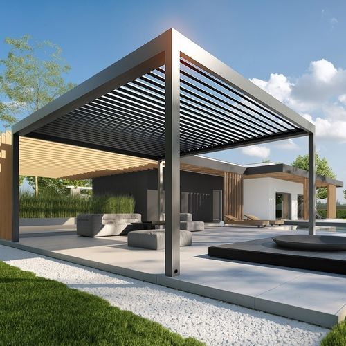 Self-supporting pergola - ACURA - Aluminante - aluminum / with sliding canopy / with aluminum covering